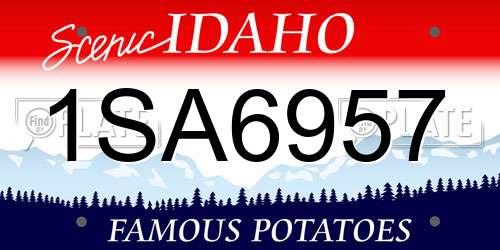 1SA6957 Idaho License Plate