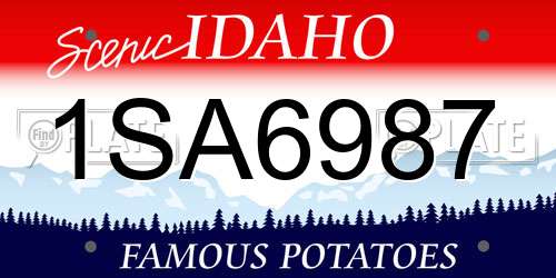 1SA6987 Idaho License Plate