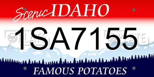 1SA7155 Idaho License Plate