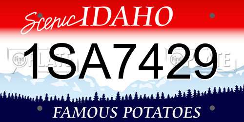 1SA7429 Idaho License Plate