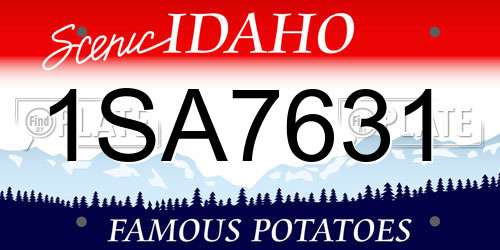 1SA7631 Idaho License Plate