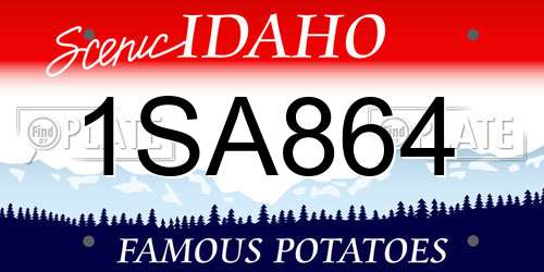 1SA864 Idaho License Plate