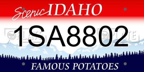 1SA8802 Idaho License Plate