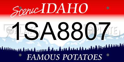1SA8807 Idaho License Plate