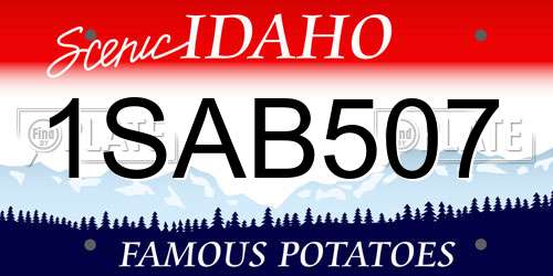 1SAB507 Idaho License Plate