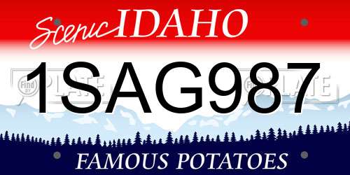 1SAG987 Idaho License Plate
