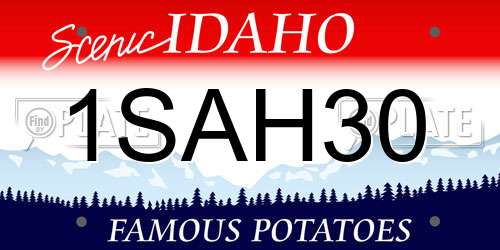 1SAH30 Idaho License Plate
