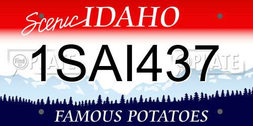1SAI437 Idaho License Plate