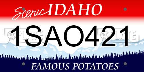 1SAO421 Idaho License Plate