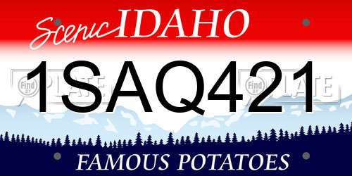 1SAQ421 Idaho License Plate