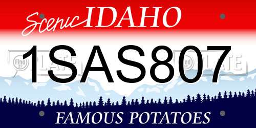 1SAS807 Idaho License Plate