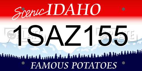 1SAZ155 Idaho License Plate