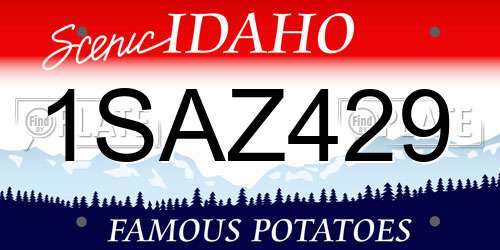 1SAZ429 Idaho License Plate