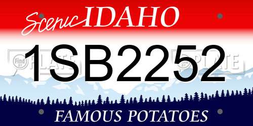 1SB2252 Idaho License Plate