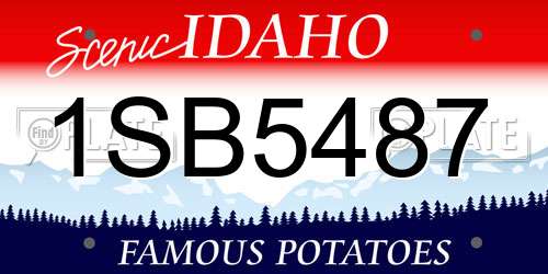 1SB5487 Idaho License Plate
