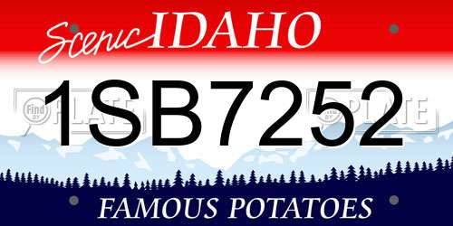 1SB7252 Idaho License Plate