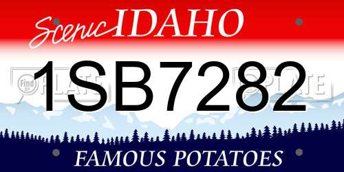 1SB7282 Idaho License Plate