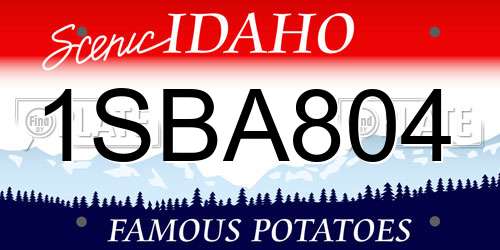 1SBA804 Idaho License Plate