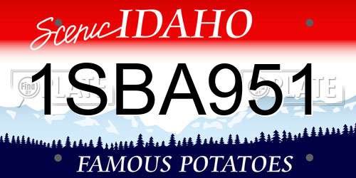 1SBA951 Idaho License Plate