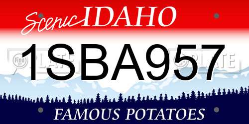 1SBA957 Idaho License Plate