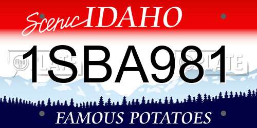 1SBA981 Idaho License Plate
