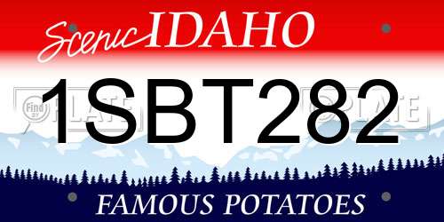 1SBT282 Idaho License Plate