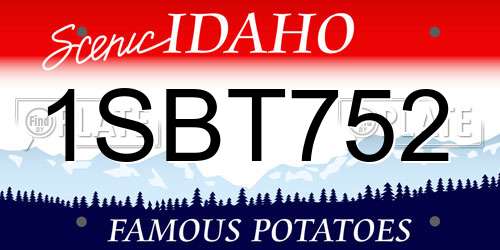 1SBT752 Idaho License Plate