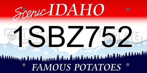 1SBZ752 Idaho License Plate