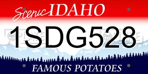1SDG528 Idaho License Plate