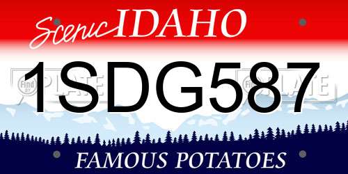 1SDG587 Idaho License Plate