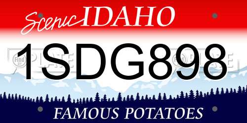 1SDG898 Idaho License Plate
