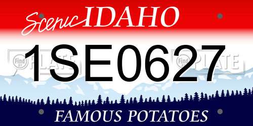 1SE0627 Idaho License Plate
