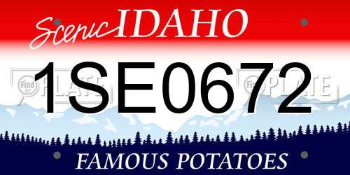 1SE0672 Idaho License Plate