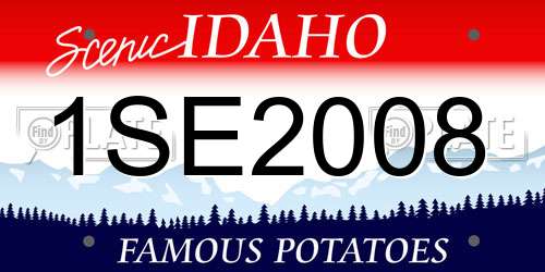 1SE2008 Idaho License Plate