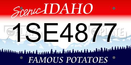 1SE4877 Idaho License Plate