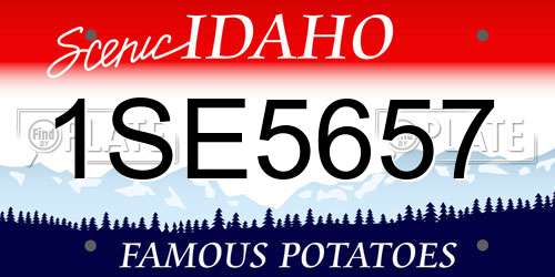 1SE5657 Idaho License Plate