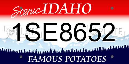 1SE8652 Idaho License Plate