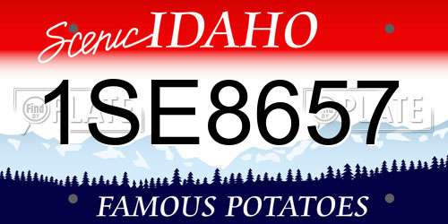 1SE8657 Idaho License Plate