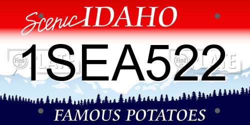 1SEA522 Idaho License Plate