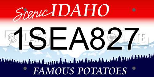 1SEA827 Idaho License Plate