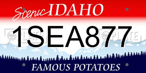 1SEA877 Idaho License Plate