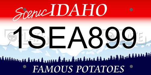 1SEA899 Idaho License Plate