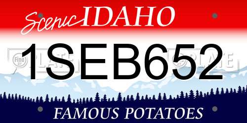 1SEB652 Idaho License Plate