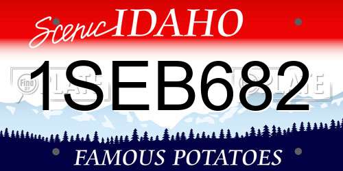 1SEB682 Idaho License Plate