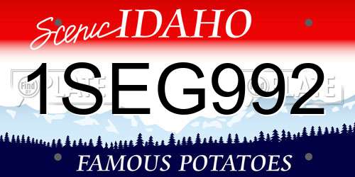 1SEG992 Idaho License Plate