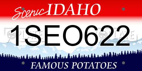 1SEO622 Idaho License Plate