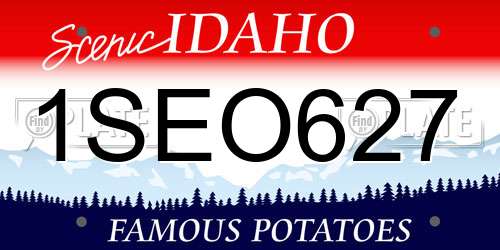 1SEO627 Idaho License Plate
