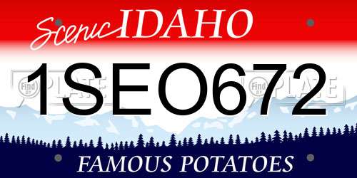 1SEO672 Idaho License Plate