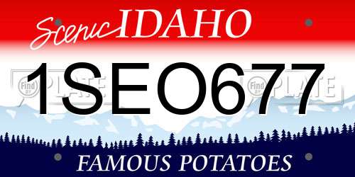 1SEO677 Idaho License Plate