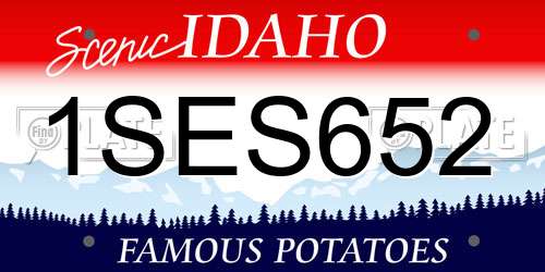 1SES652 Idaho License Plate